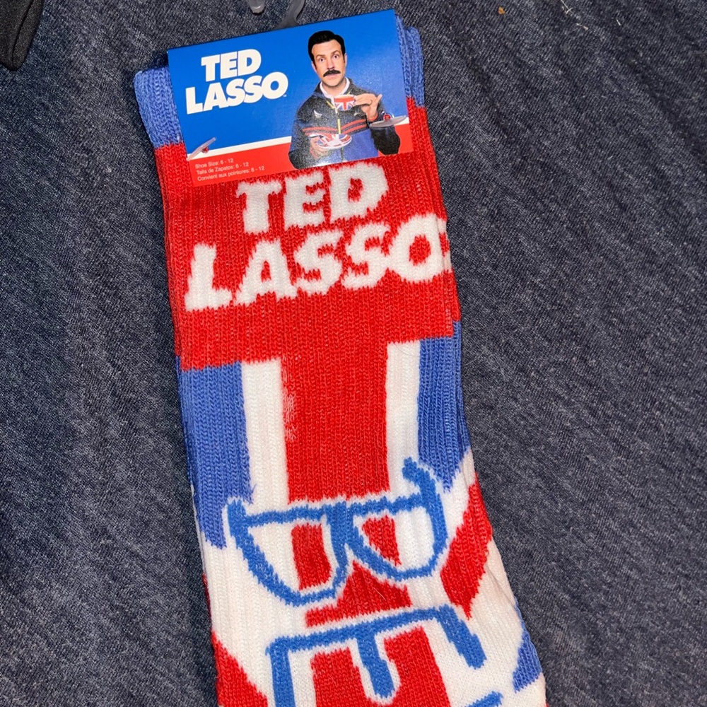 Pair of Ted lasso socks BELIEVE and BE A GOLDFISH